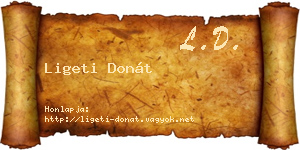Ligeti Donát névjegykártya